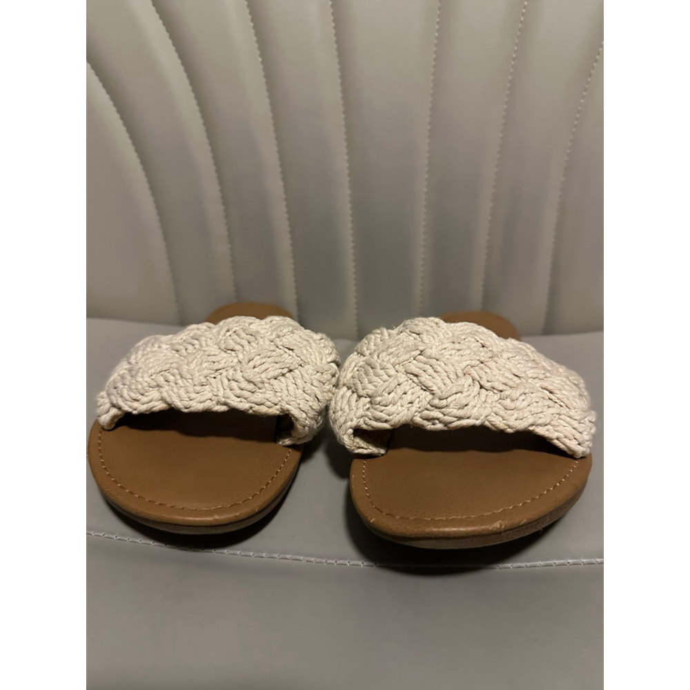 Women's Universal Thread Beige Brown Braided Slide Sandals Size 8